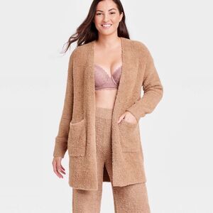 Thread & Supply Tan Teddy Sherpa long cardigan